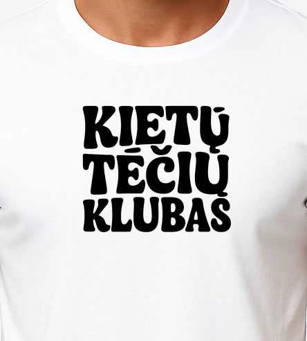 Vyriški balti marškinėliai Kietas tėtis (juodas)