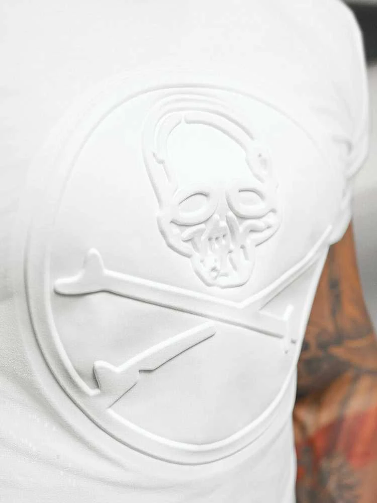 Vyriški balti marškinėliai Skull