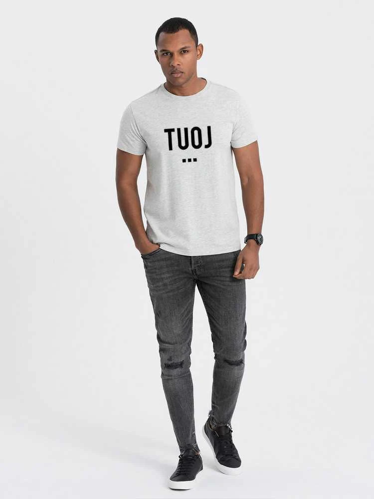 Vyriški balti marškinėliai TUOJ (juodas)