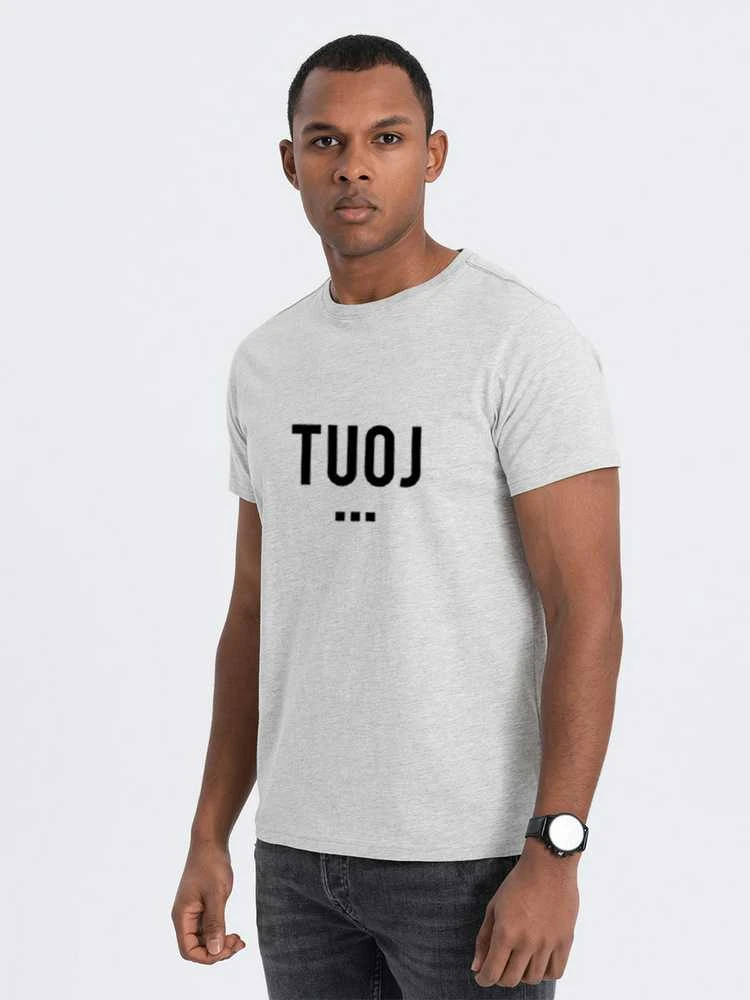 Vyriški balti marškinėliai TUOJ (juodas)