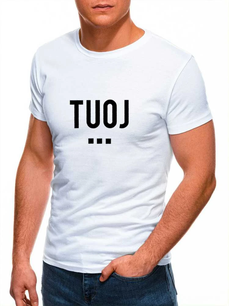 Vyriški balti marškinėliai TUOJ (juodas)