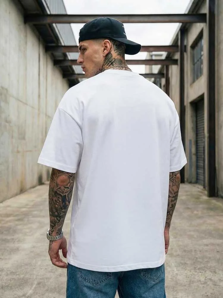 Vyriški balti oversize marškinėliai Dreamers