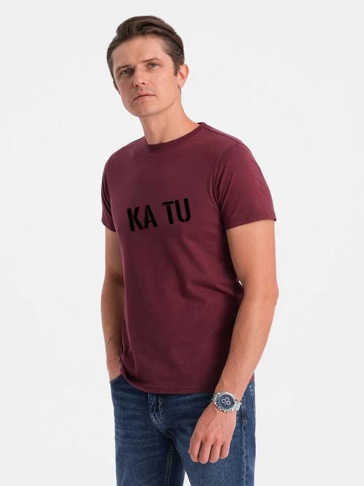 Vyriški bordo marškinėliai KĄ TU