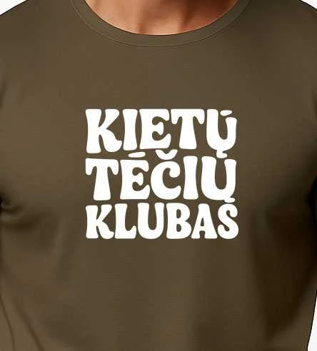 Vyriški chaki marškinėliai Kietas tėtis (baltas)