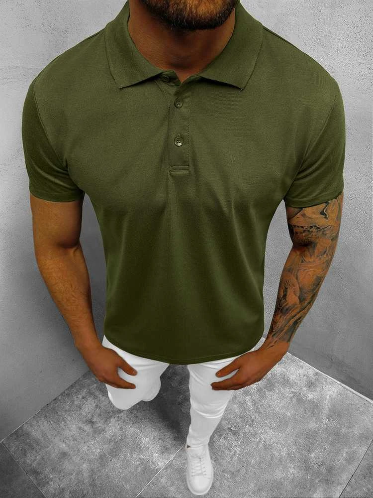 Vyriški chaki polo marškinėliai Casual
