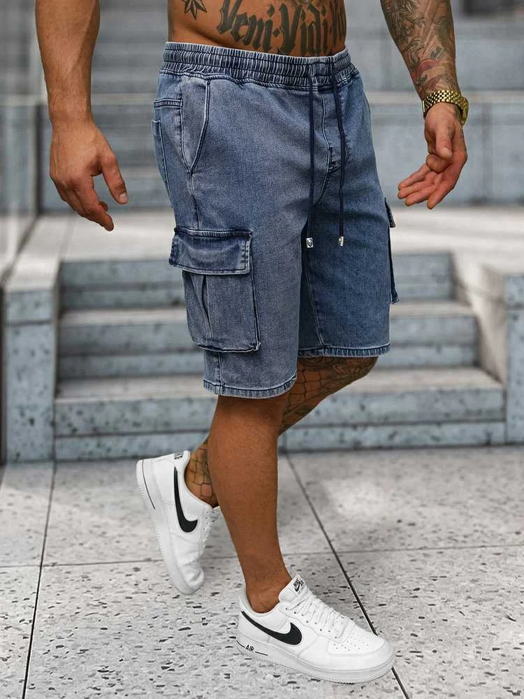 Vyriški džinsiniai mėlyni šortai Walker
