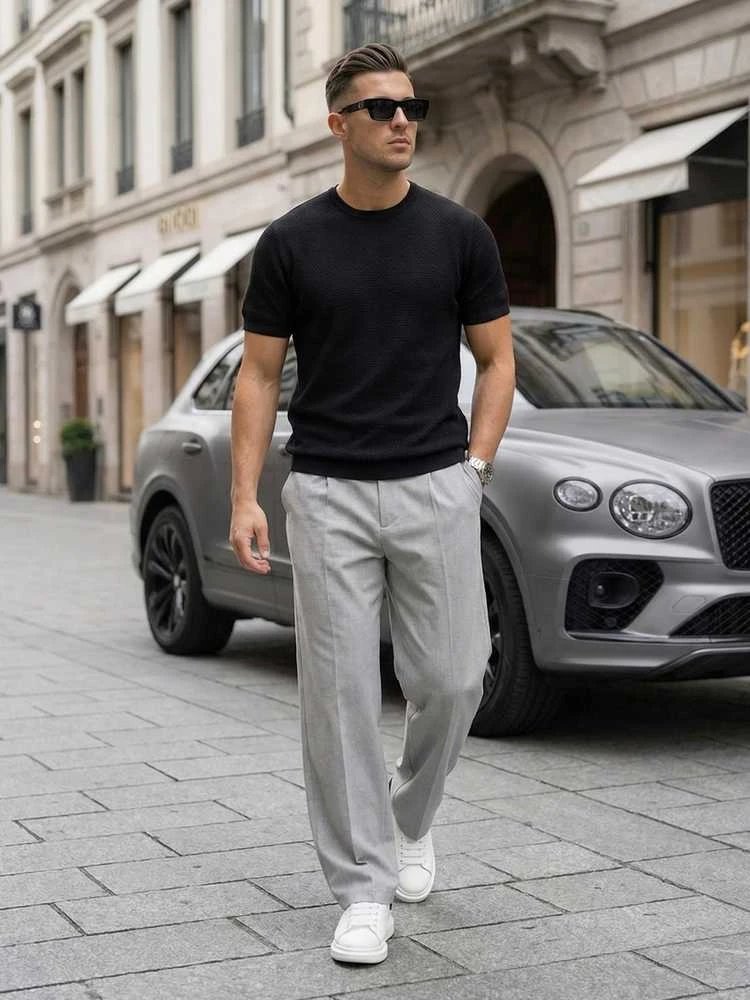 Vyriški juodi marškinėliai Comfort