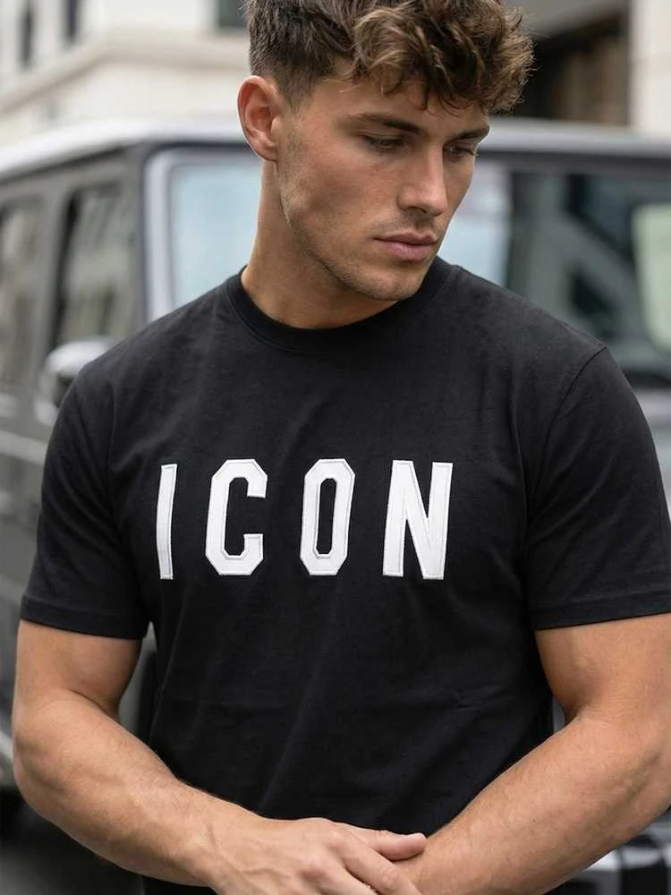 Vyriški juodi marškinėliai Icon