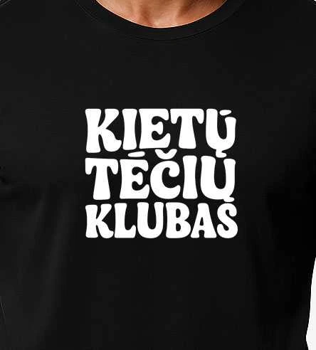 Vyriški juodi marškinėliai Kietas tėtis (baltas)