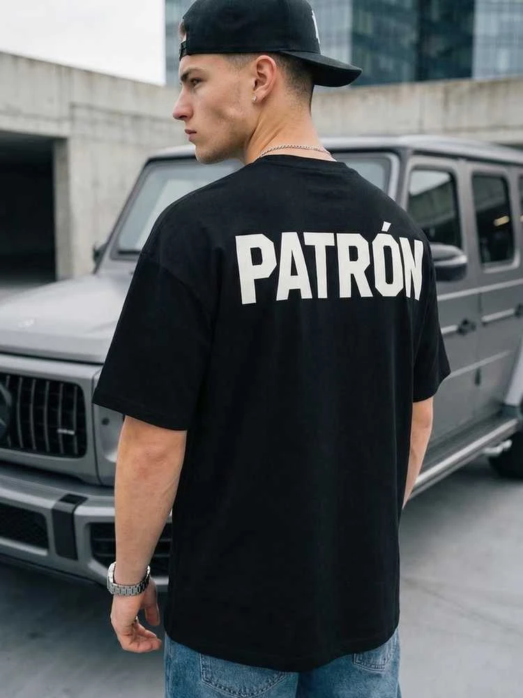 Vyriški juodi marškinėliai Patron