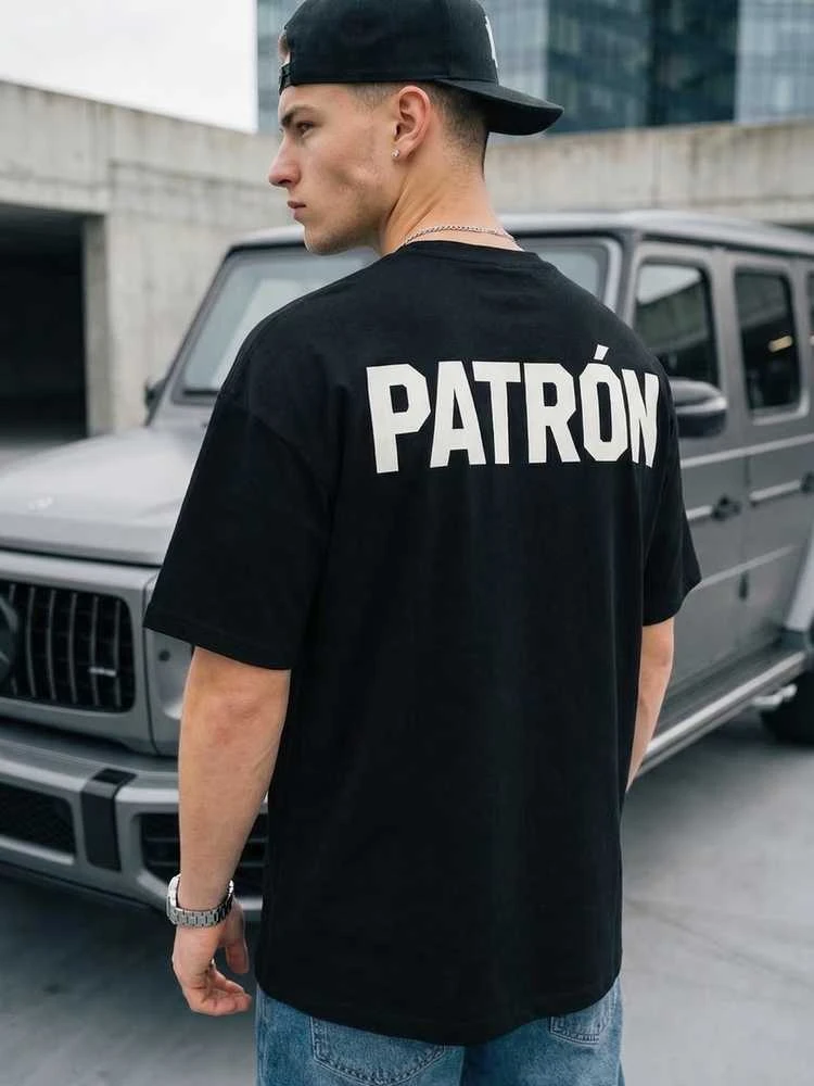 Vyriški juodi marškinėliai Patron