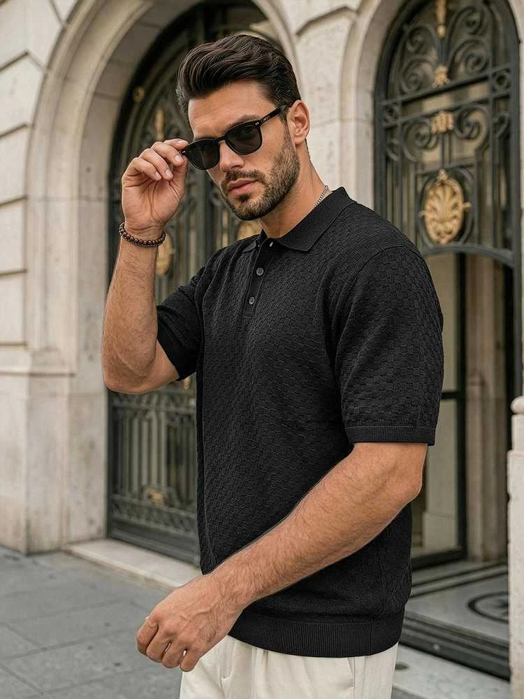 Vyriški juodi polo marškinėliai Style