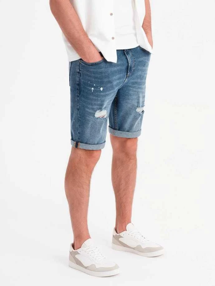 Vyriški mėlyni džinsiai šortai Braco