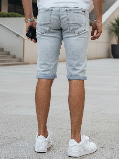 Vyriški mėlyni džinsiniai šortai Comfort