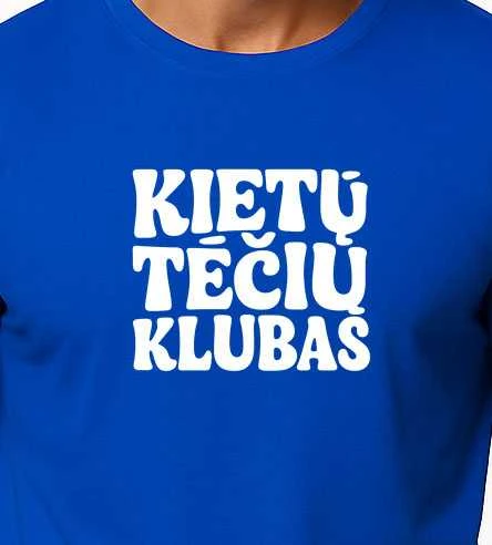 Vyriški mėlyni marškinėliai Kietas tėtis (baltas)