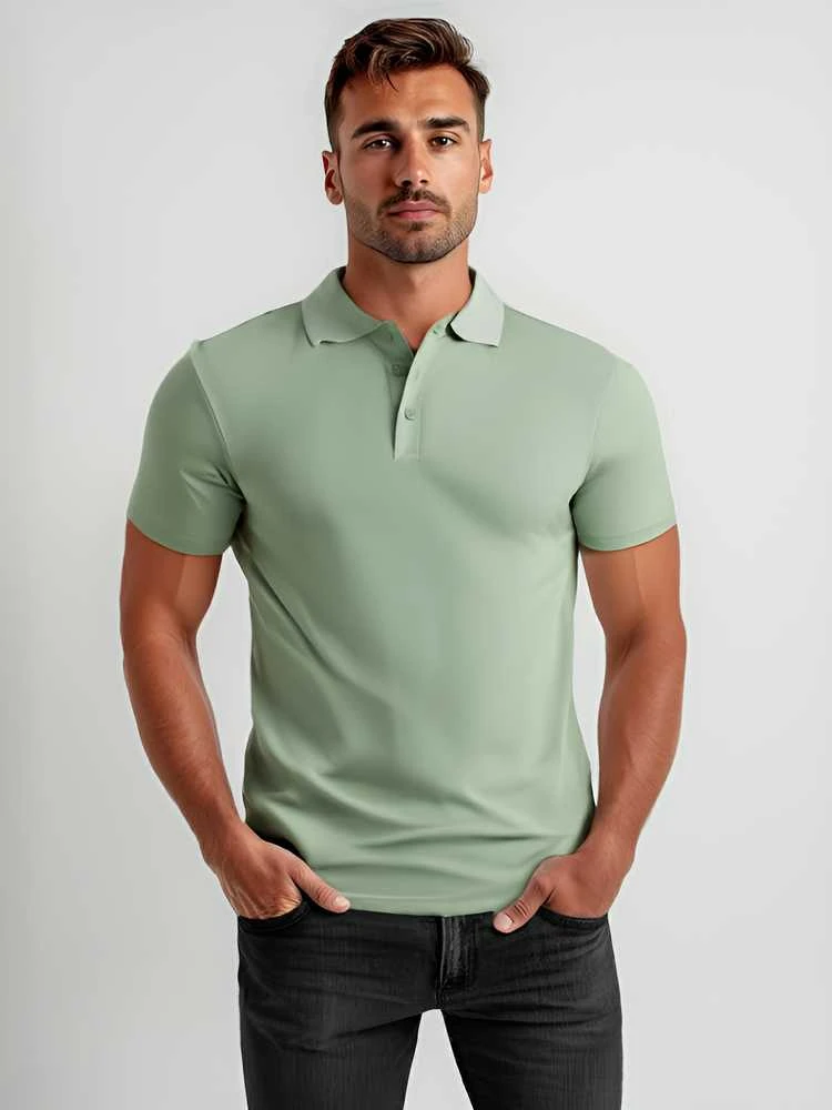 Vyriški mėtiniai polo marškinėliai Casual