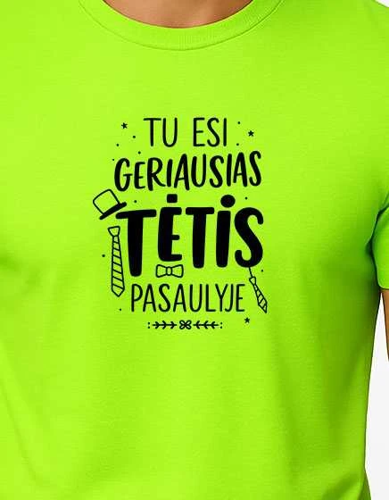 Vyriški neoniniai žali marškinėliai Geriausias tėtis (juodas)