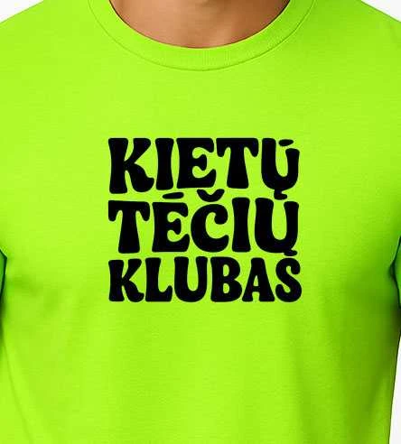 Vyriški neoniniai žali marškinėliai Kietas tėtis (juodas)