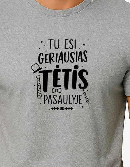 Vyriški pilki marškinėliai Geriausias tėtis (juodas)