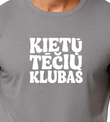 Vyriški pilki marškinėliai Kietas tėtis (baltas)