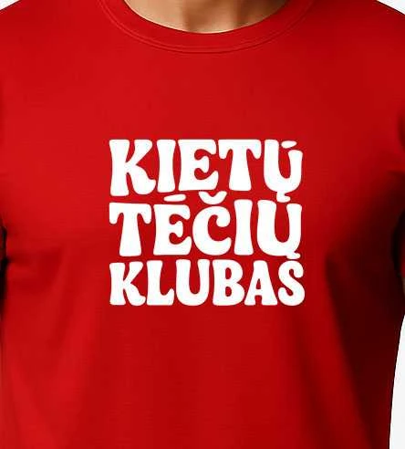 Vyriški raudoni marškinėliai Kietas tėtis (baltas)