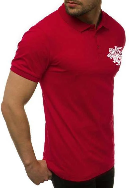 Vyriški raudoni polo marškinėliai Vytis