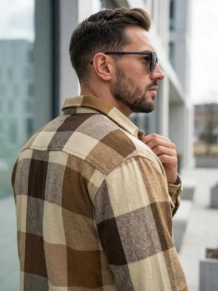 Vyriški rudi flaneliniai marškiniai Cory