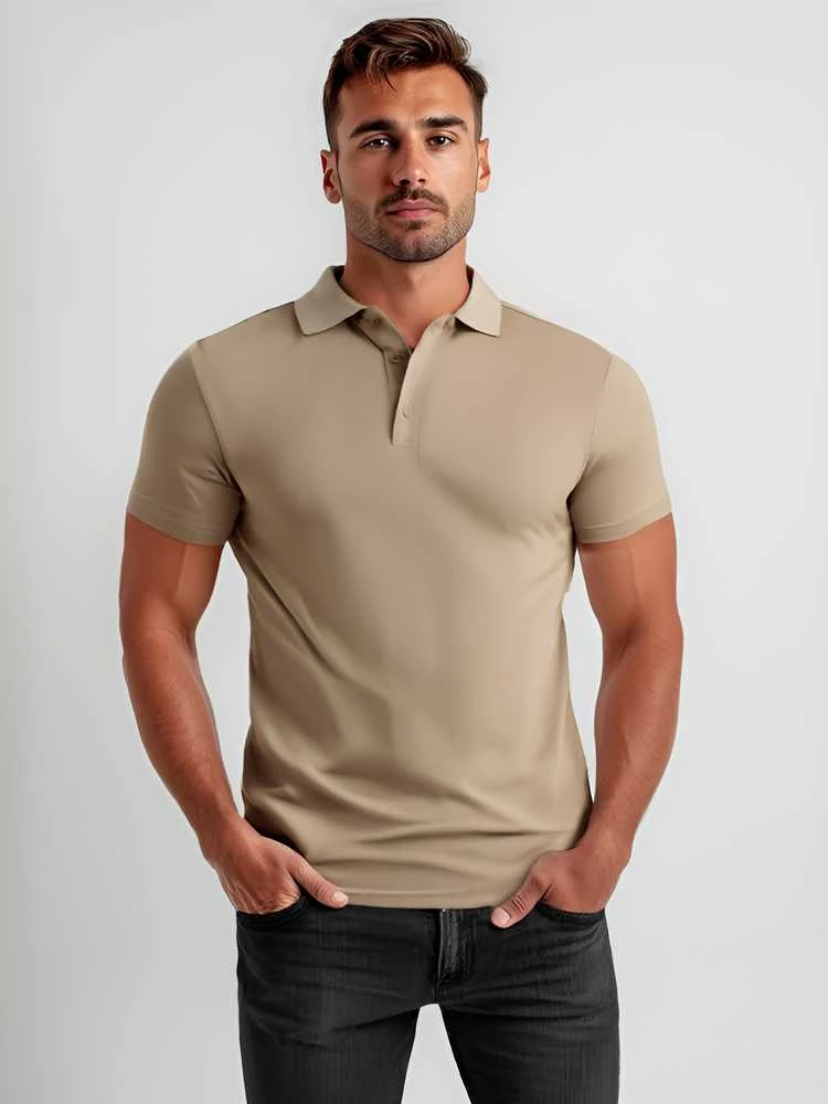 Vyriški rudi polo marškinėliai Casual