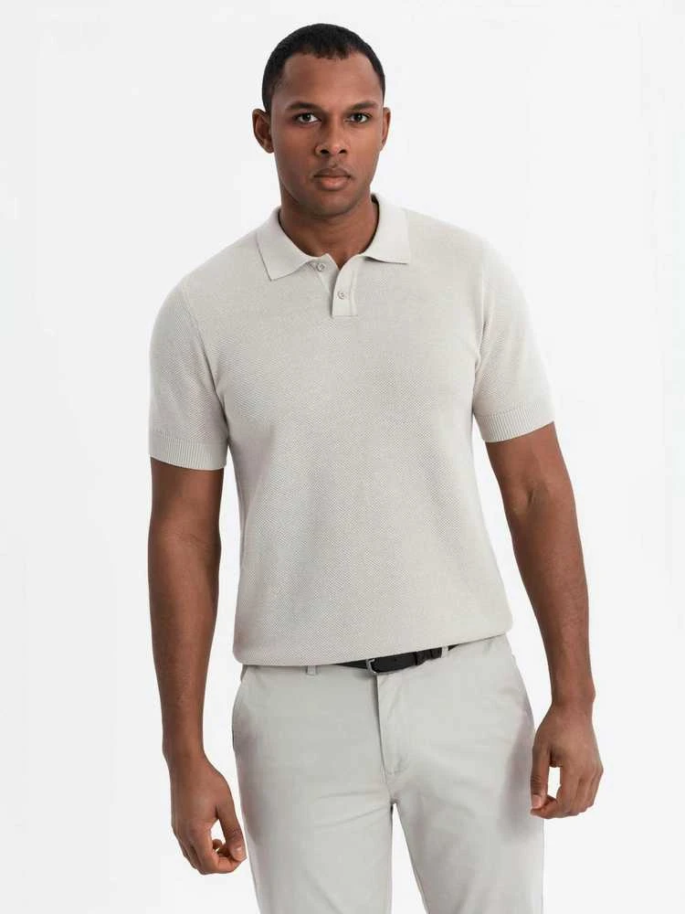 Vyriški rusvos spalvos polo marškinėliai Swing
