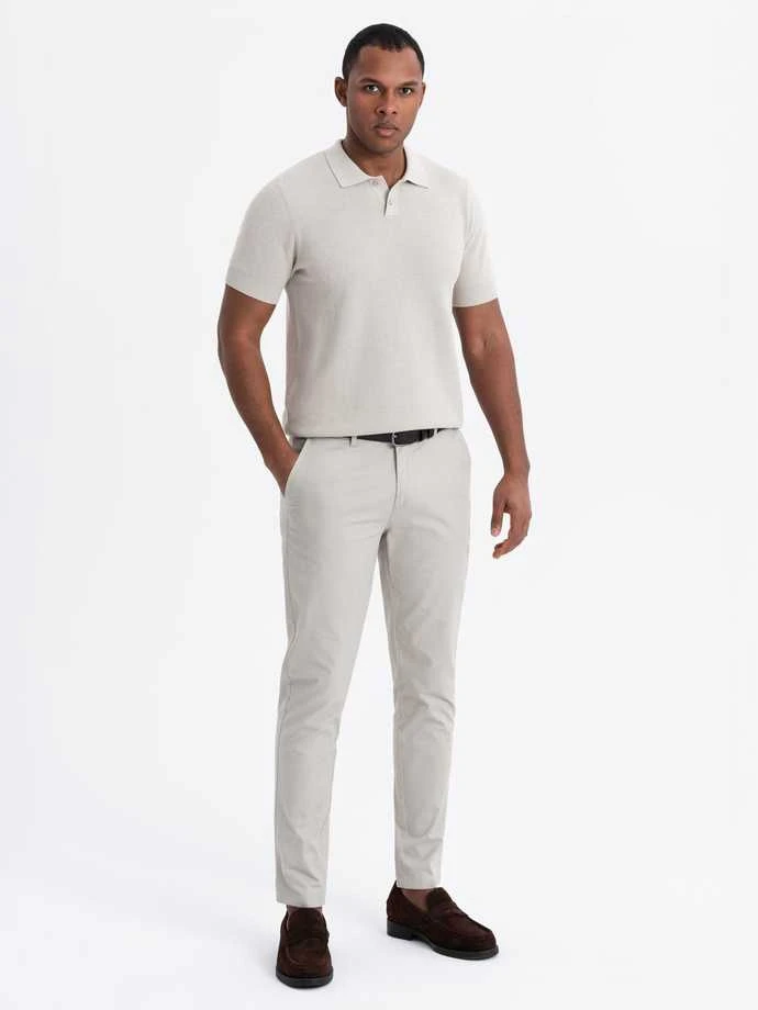 Vyriški rusvos spalvos polo marškinėliai Swing