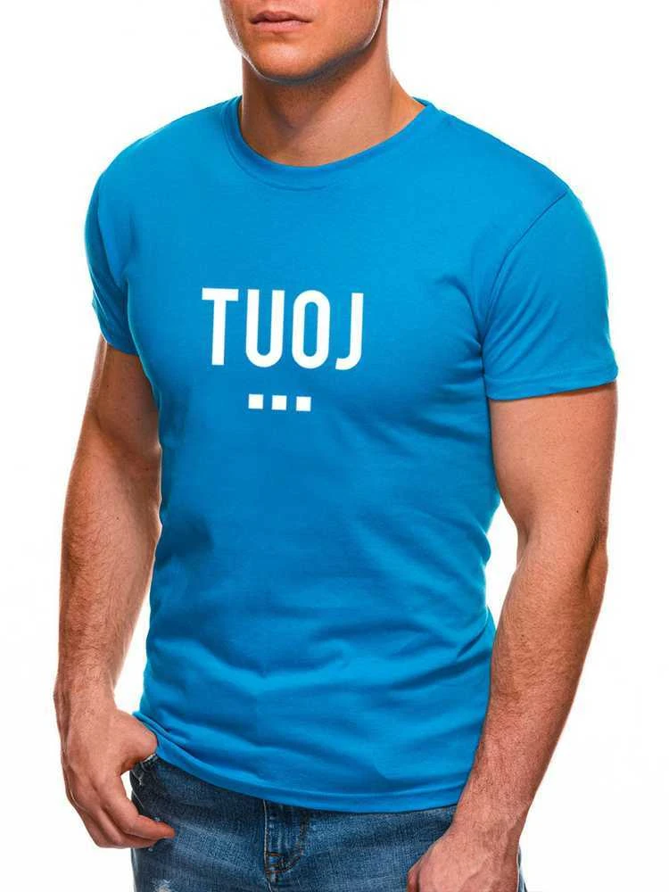 Vyriški šviesiai mėlyni marškinėliai TUOJ (baltas)