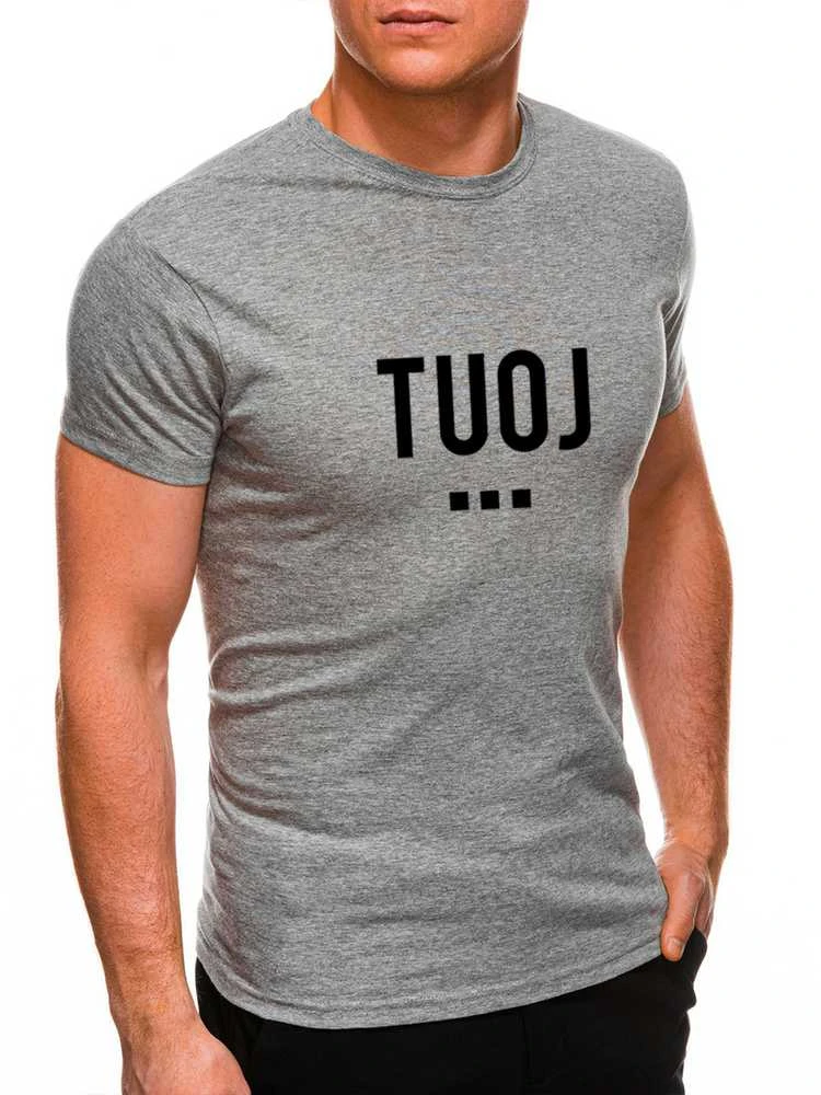 Vyriški šviesiai pilki marškinėliai TUOJ (juodas)