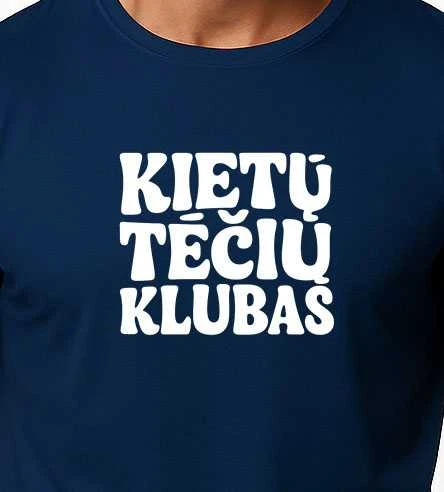 Vyriški tamsiai mėlyni marškinėliai Kietas tėtis (baltas)