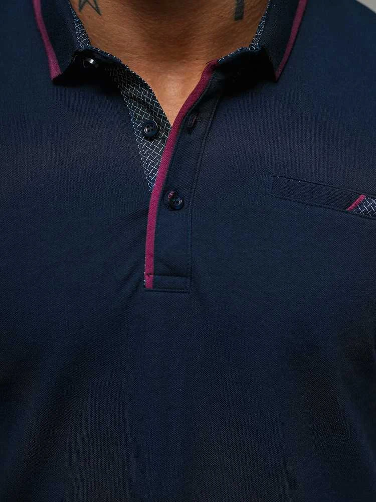 Vyriški tamsiai mėlyni polo marškinėliai Team
