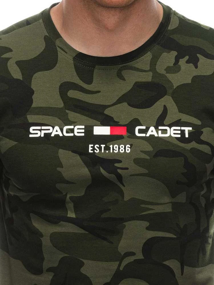 Vyriški tamsiai žali kamufliažiniai marškinėliai Cadet