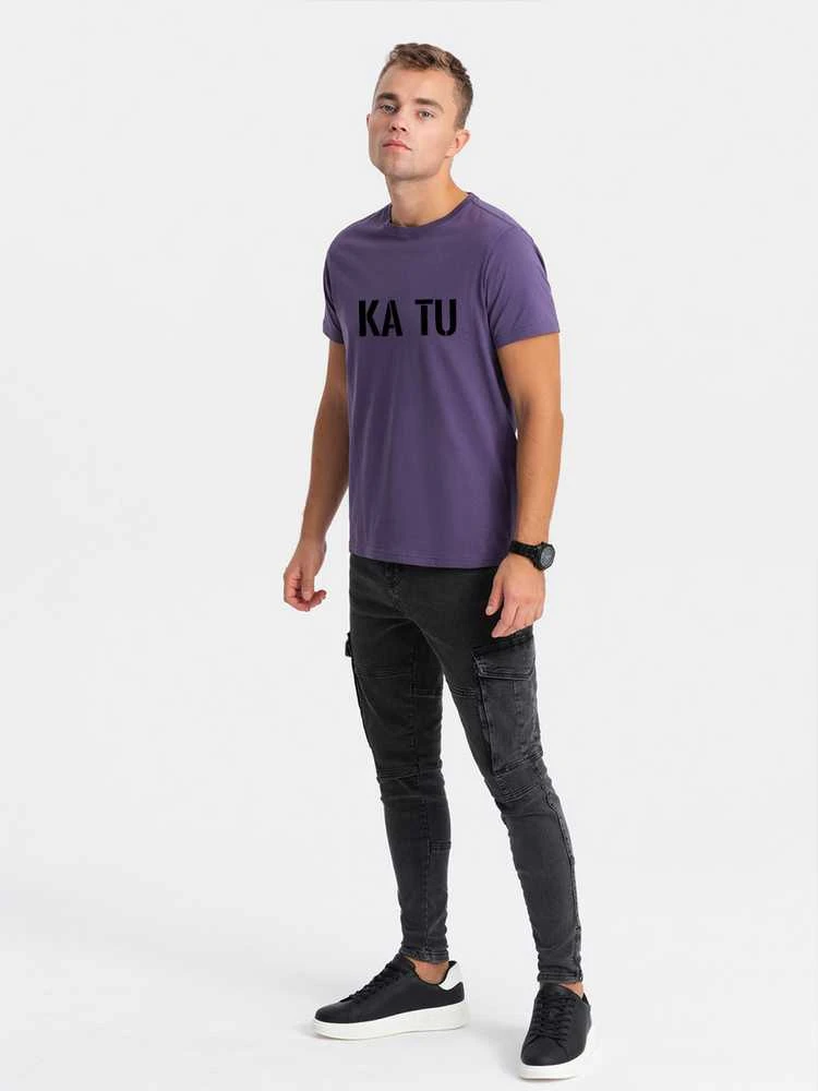 Vyriški violetiniai marškinėliai KĄ TU