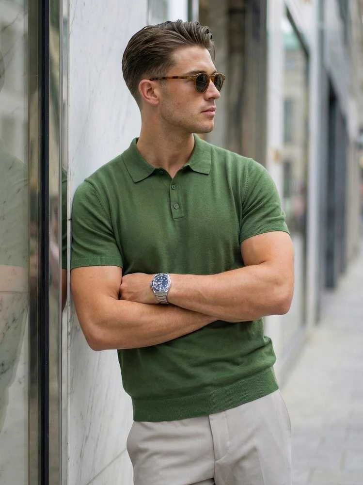 Vyriški žali polo marškinėliai Vibe