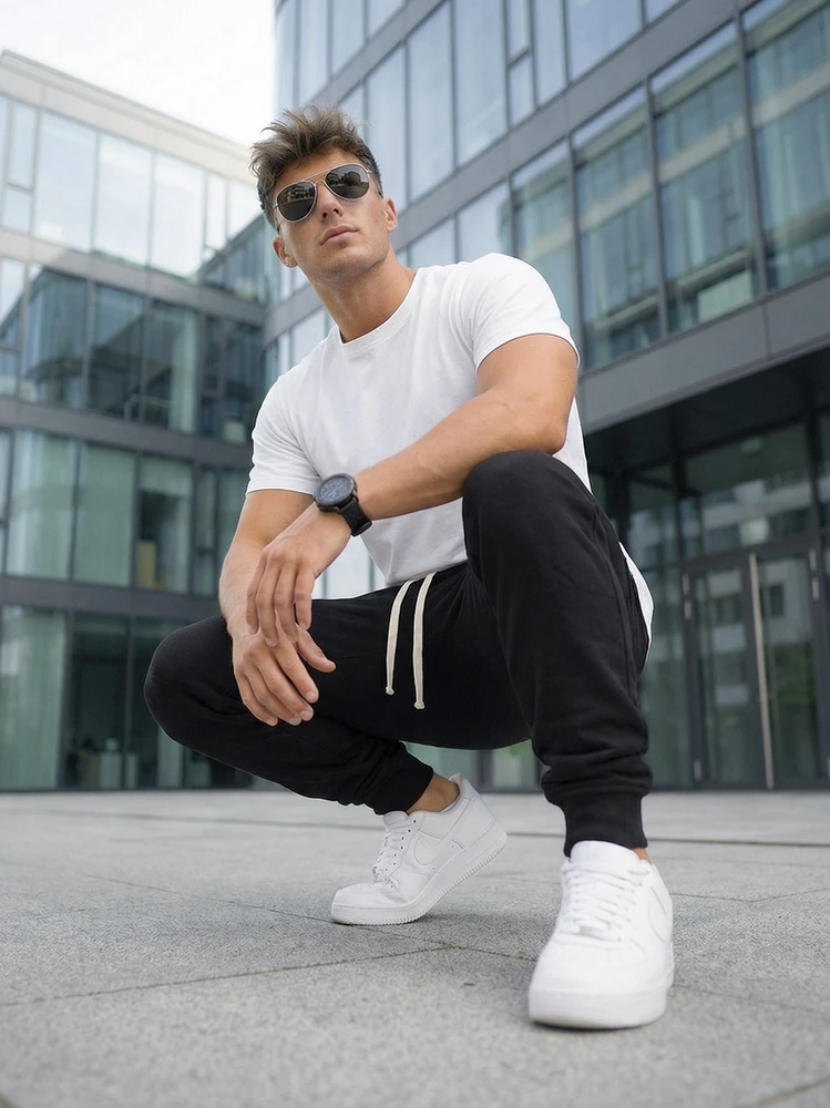 Vyriškos juodos spalvos kelnės Bold