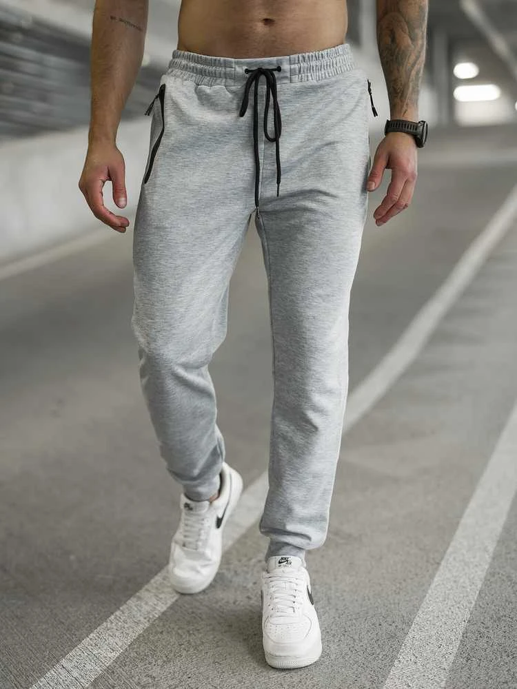 Vyriškos šviesiai pilkos kelnės Run