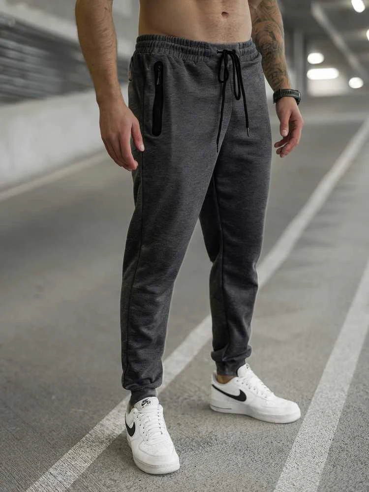 Vyriškos tamsiai pilkos kelnės Run