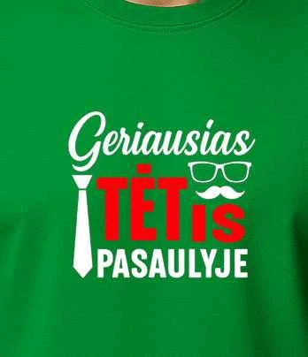 Žali marškinėliai Geriausias tėtis pasaulyje (baltas)