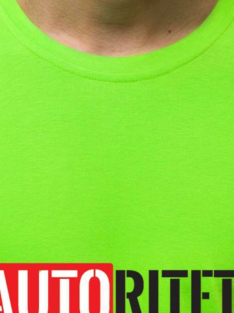 Žali neoniniai vyriški marškinėliai Autoritetas