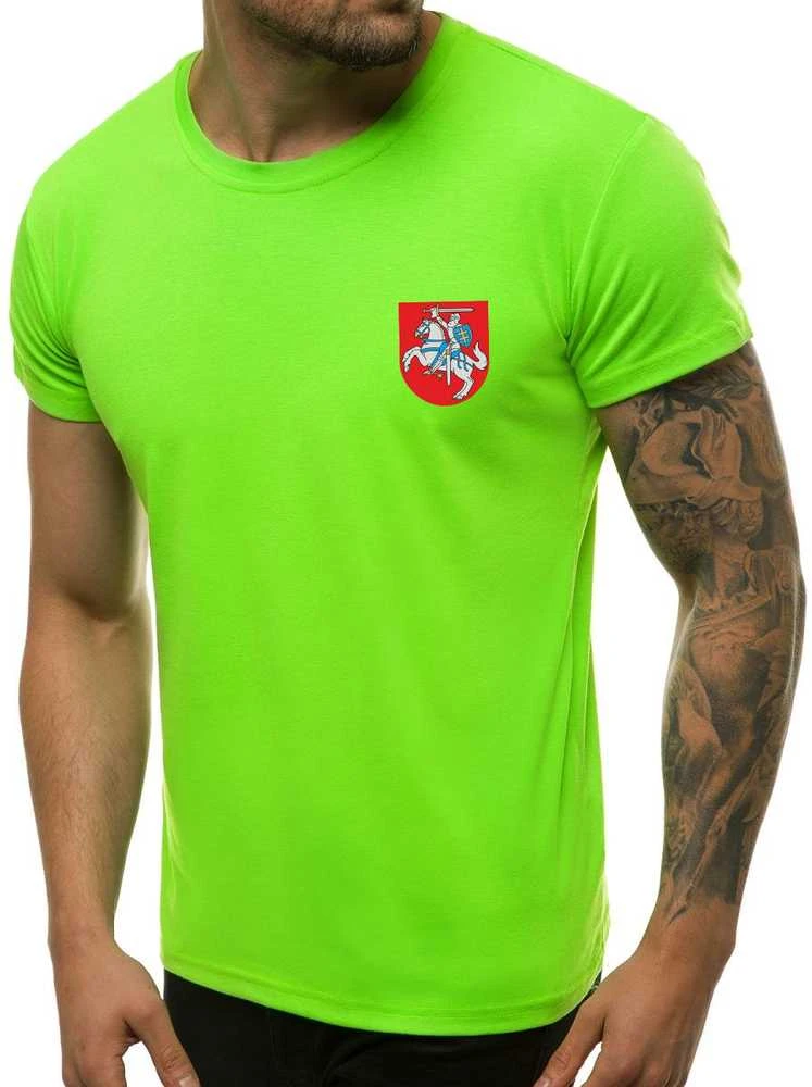 Žali neoniniai vyriški marškinėliai Herbas