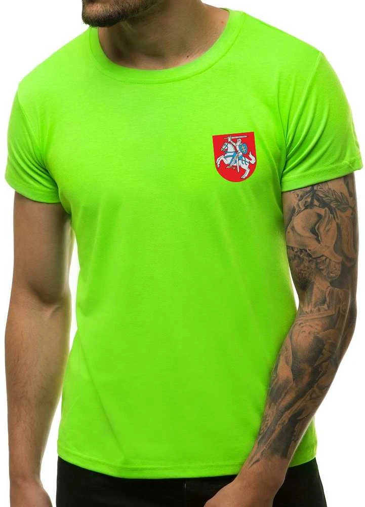 Žali neoniniai vyriški marškinėliai Herbas