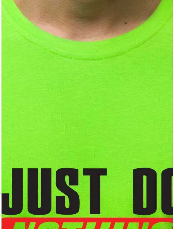 Žali neoniniai vyriški marškinėliai Just do nothing