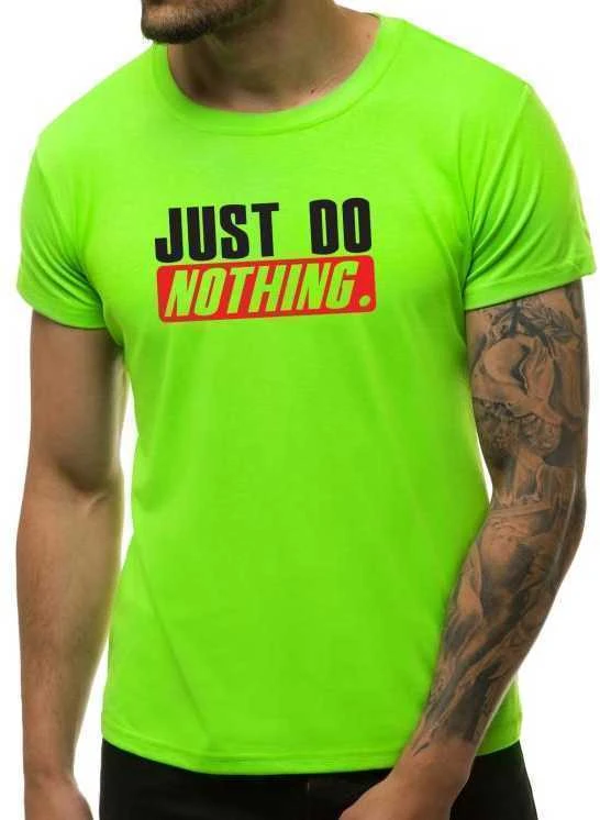 Žali neoniniai vyriški marškinėliai Just do nothing
