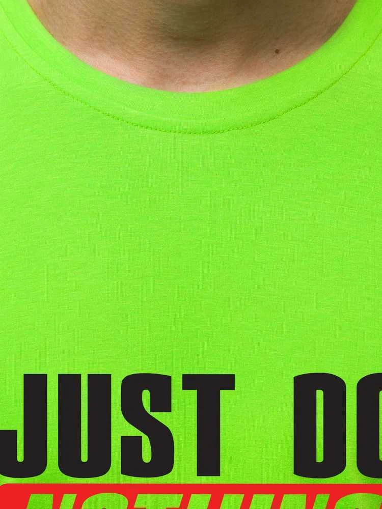 Žali neoniniai vyriški marškinėliai Just do nothing