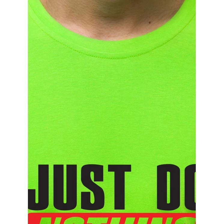 Žali neoniniai vyriški marškinėliai Just do nothing
