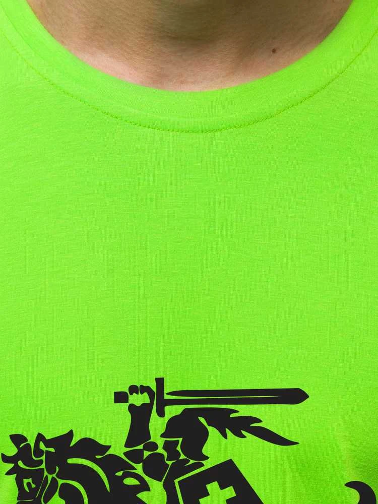 Žali neoniniai vyriški marškinėliai VYTIS