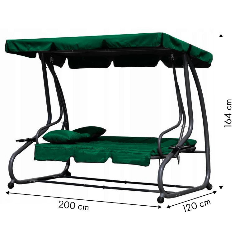 Modernhome Žalios sodo sūpynės-sofa, 200 x 120 x 164 cm
